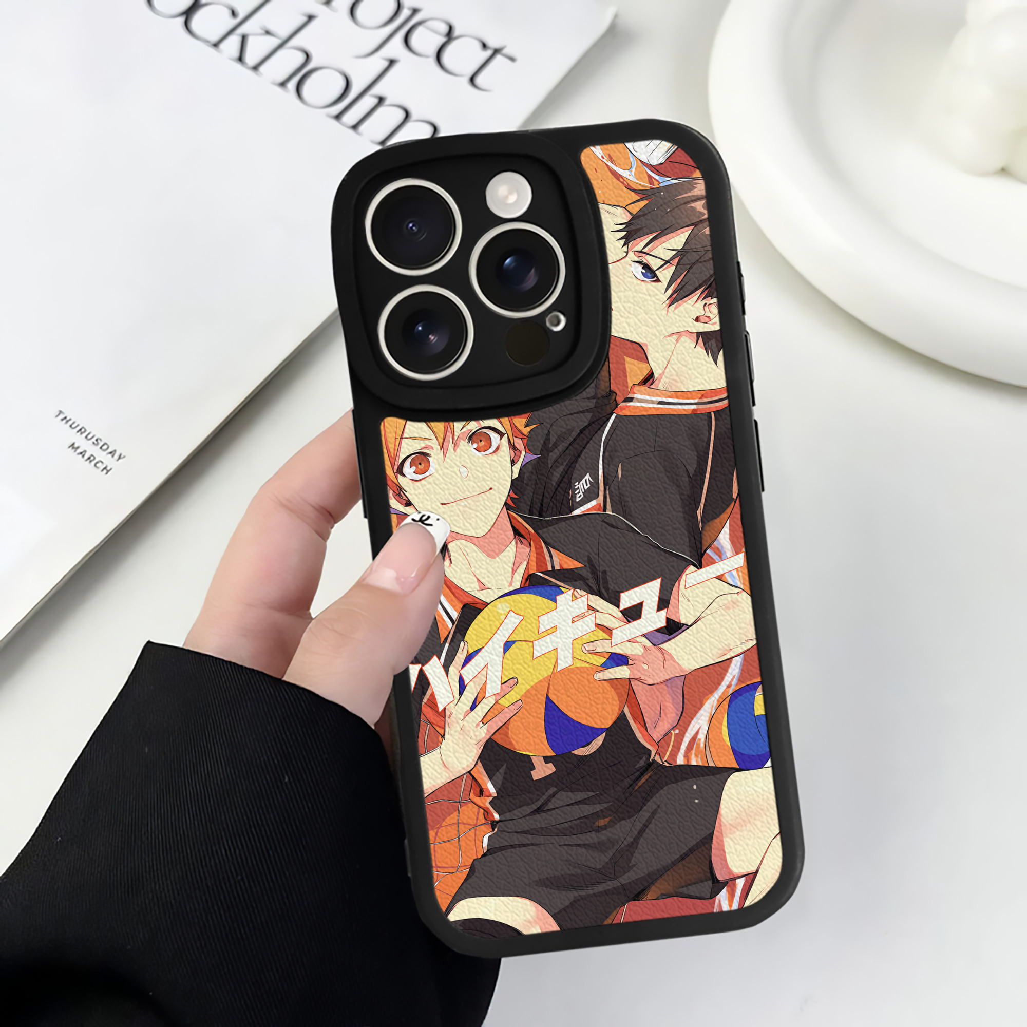 （画像用） ハイキュー!! Haikyu!! 【iPhone 16シリーズ対応】シリコンスマホケース（レザー調） 材質：シリコン